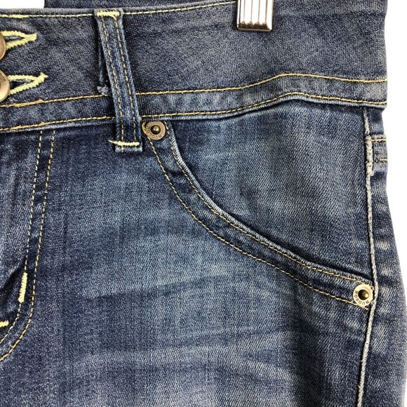 Hudson Flare Jeans Sz 29 Low Rise Signature Logo Flap Pockets 2 Button Zip 30x29 - Picture 6 of 12